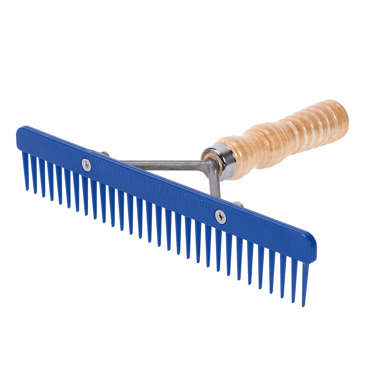 Plastic Skip Tooth Comb with Wood Handle