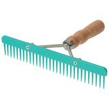 Plastic Skip Tooth Comb with Wood Handle