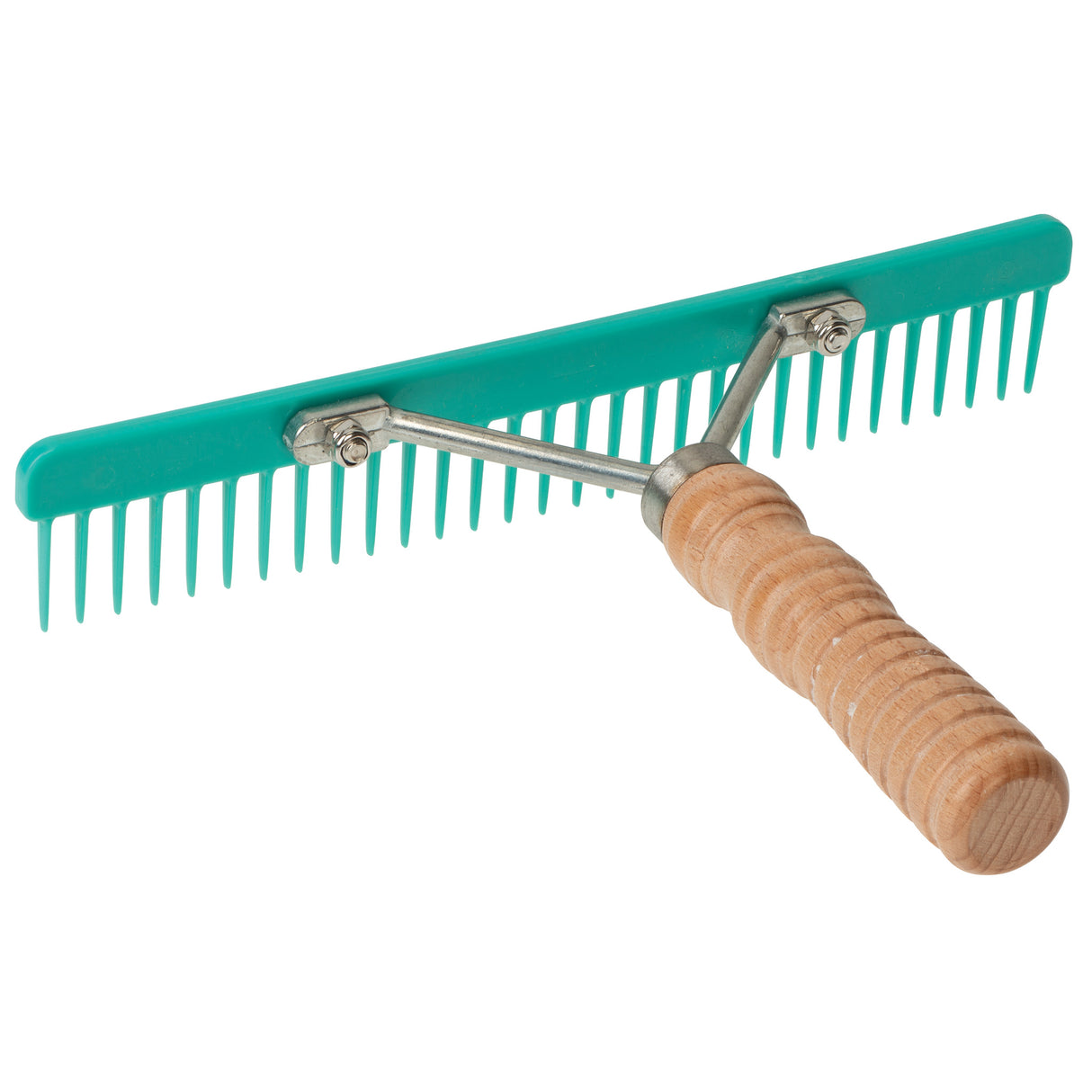 Plastic Skip Tooth Comb with Wood Handle