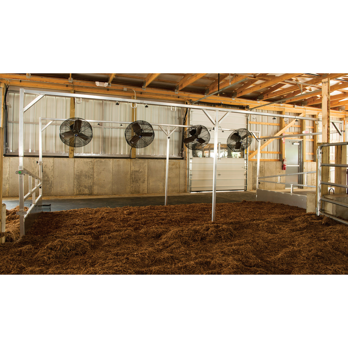 Livestock Fan Cage, Aluminum in use