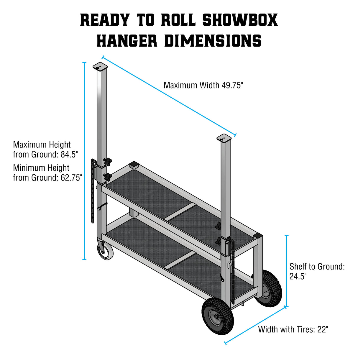 Ready-to-Roll Showbox Hanger, hanger dimensions