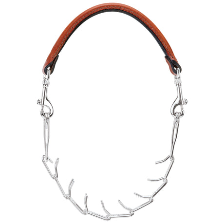 Leather and Chain Goat Collar, Pronged, 24"