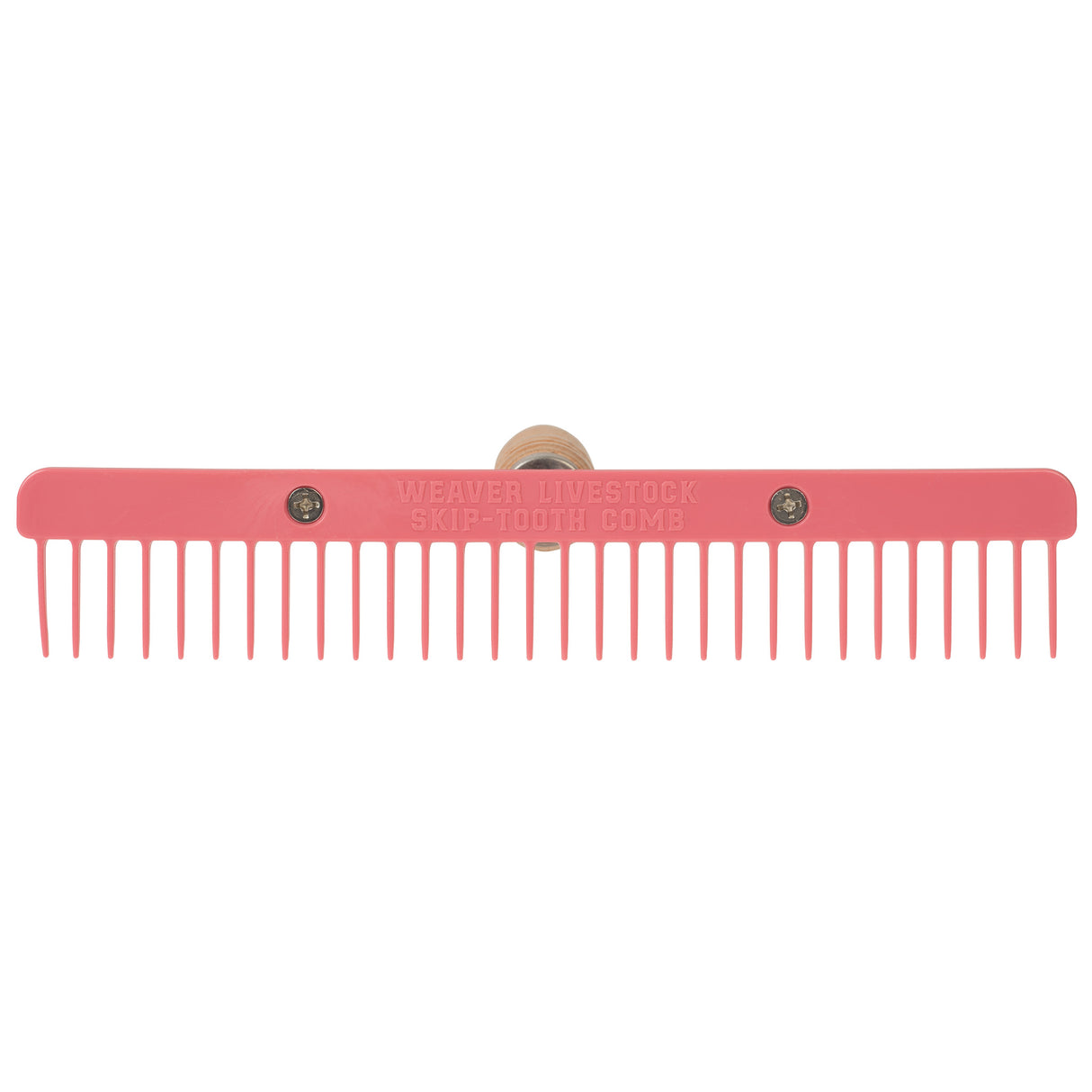 Plastic Skip Tooth Comb with Wood Handle, Rose