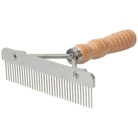 Mini Show Comb, Wood Handle, Stainless Steel Blade