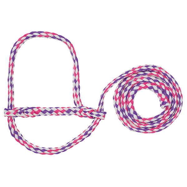 Poly Rope Halter, White/Hot Pink/Lavender